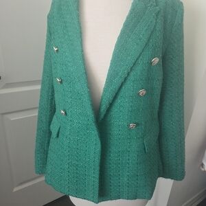 Women's Green Tweed Blazer